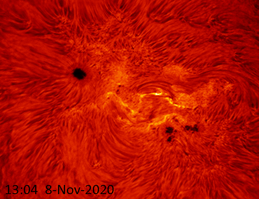 Sun H-alpha  2020-11-08 12:04-12:15 animation colour_