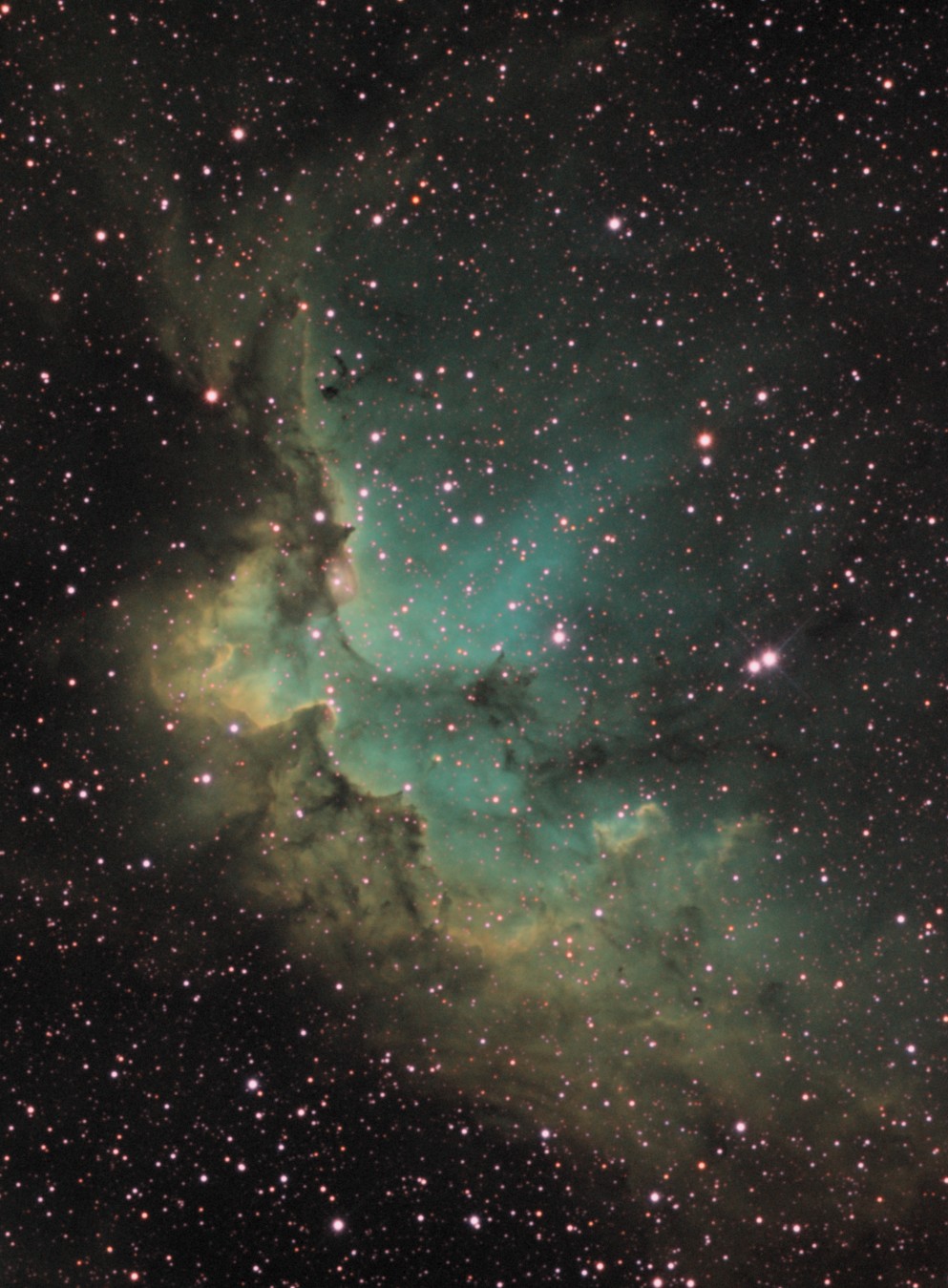 SH2-142 & NGC7380 (Ha+OIII+SII)