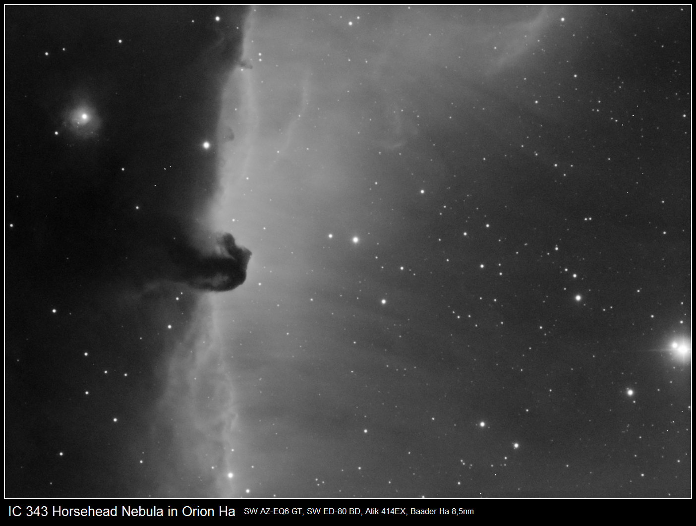 IC 343 Horsehead Nebula in Orion Ha